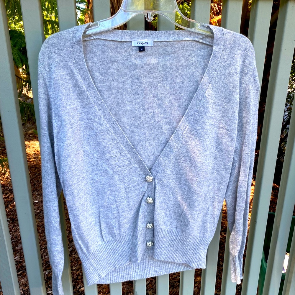 Kanjana Cashmere Sweater with Pearl Buttons